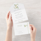 Botanische Hochzeitseinladung und UAWG All In One Einladung (Abreißen)