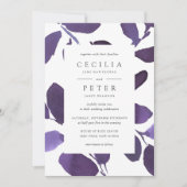 Botanische Hochzeitseinladung | Violett Einladung (Vorderseite)