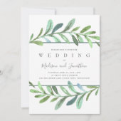 Botanische Hochzeitseinladung zu modernen Weinrebe Einladung (Vorderseite)