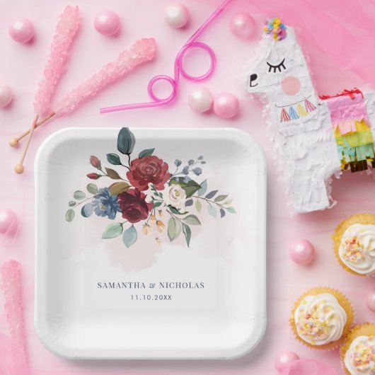 Botanische Hochzeitsempfang Pappteller (Party)