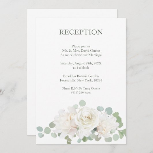 Botanische Hochzeitsempfehlung Einladung (Vorne/Hinten)