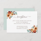 Botanische Hochzeitsempfehlung für rustikales Wass Begleitkarte (Vorne/Hinten)