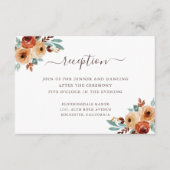 Botanische Hochzeitsempfehlung für rustikales Wass Begleitkarte (Vorderseite)