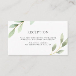 Botanische Hochzeitsempfehlung in grünen Blättern Begleitkarte