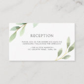 Botanische Hochzeitsempfehlung in grünen Blättern Begleitkarte (Vorderseite)