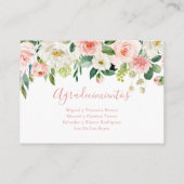 Botanische Hochzeitsempfehlung in Rosa Begleitkarte (Rückseite)