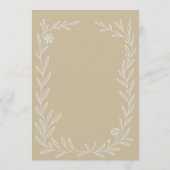 Botanische Hochzeitsempfehlung Menükarte (Rückseite)