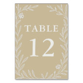 Botanische Hochzeitsempfehlung Tischnummer (Vorderseite)