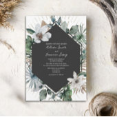 Botanische Hochzeitsfeier in Tropical und Gold Einladung