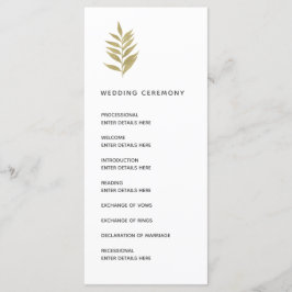 Botanische Hochzeitsfeier mit einfachem Goldleder Programm