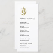 Botanische Hochzeitsfeier mit einfachem Goldleder Programm (Vorne/Hinten)