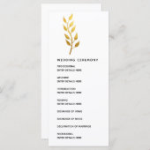 Botanische Hochzeitsfeier mit einfachem Goldleder Programm (Vorne/Hinten)