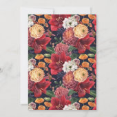 Botanische Hochzeitsfeier mit Rotem Amaryllis Einladung (Rückseite)