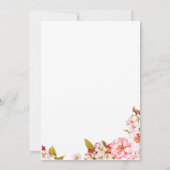 Botanische Hochzeitsfeier mit Wasserfarbe Sakura Einladung (Rückseite)