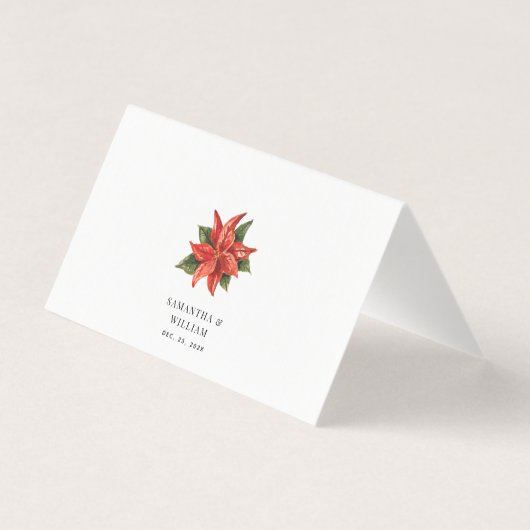 Botanische Hochzeitsgefaltete Platzkarte (Rückseite)