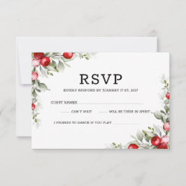 Botanische Hochzeitskarte für elegantes Weihnachte RSVP Karte