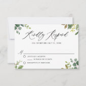 Botanische Hochzeitskarte für Wasserfarben RSVP Karte (Vorderseite)