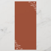 Botanische Hochzeitskarte Rustic Terracotta Programm (Rückseite)