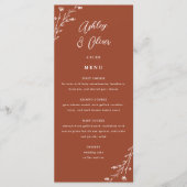 Botanische Hochzeitskarte Rustic Terracotta Programm (Vorderseite)