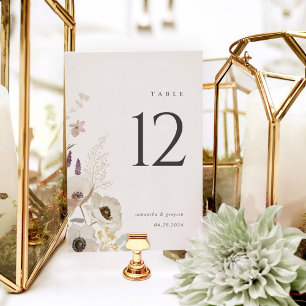 Botanische Hochzeitskarte Tischnummer