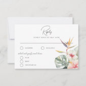 Botanische Hochzeitskarte Tropical Boho RSVP Karte (Vorderseite)