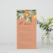 Botanische Hochzeitskarte von Rust Citrus Orange Dankeskarte (Stehend Vorderseite)