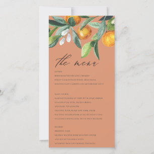 Botanische Hochzeitskarte von Rust Citrus Orange Dankeskarte