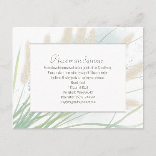 Botanische Hochzeitskarten an der Küste Begleitkarte (Vorderseite)