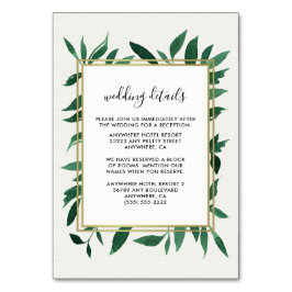 Botanische Hochzeitskarten für Grüne Wasserfarbe Tischnummer