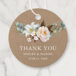 Botanische Hochzeitskraft Geschenkanhänger