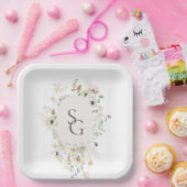 Botanische Hochzeitspapier-Teller Pappteller (Party)