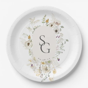 Botanische Hochzeitspapier-Teller Pappteller
