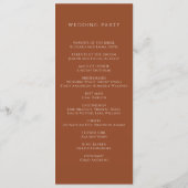 Botanische Hochzeitsprogramme für die Terrakotta Programm (Rückseite)