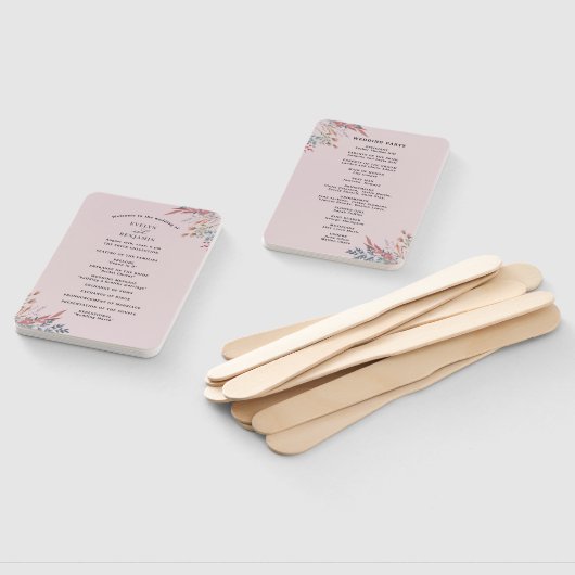 Botanische Hochzeitsprogramme für Dusty Wildblume Fächer (Non-assembled)