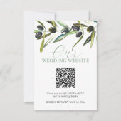 Botanische Hochzeitsseite RSVP-Karte mit QR-Code Einladung (Vorderseite)