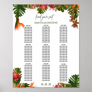 Botanische Hochzeitsskala für tropische Brise Poster