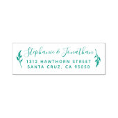 Botanische Hochzeitsskripte-Rücksendeadresse Permastempel (Design)