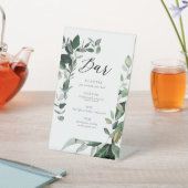 Botanische Hochzeitsstiftung Bar Signatur Trinkzei Sockelschild (In SItu)