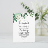 Botanische Hochzeitsstimmung an der frischen Folia Einladungspostkarte (Stehend Vorderseite)
