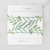 Botanische Hochzeitsstimmung im modernen Weinkelle Platzkarte (Außenseite Aufgefaltet)