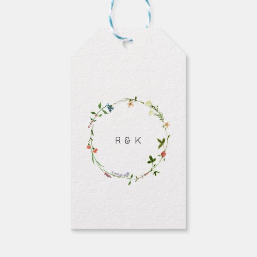 Botanische Hochzeitstags Geschenkanhänger (Rückseite)