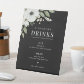 Botanische Hochzeitstiche - Zeichen für Blumengetr Sockelschild (In SItu)