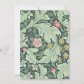 Botanische Hochzeitungs-Grüne Blätter Gold Minze V Einladung (Rückseite)