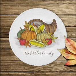 Botanische Holiday Harvest Cornucopia Wasserfarbe Schneidebrett