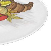 Botanische Holiday Harvest Cornucopia Wasserfarbe Schneidebrett (Ecke)