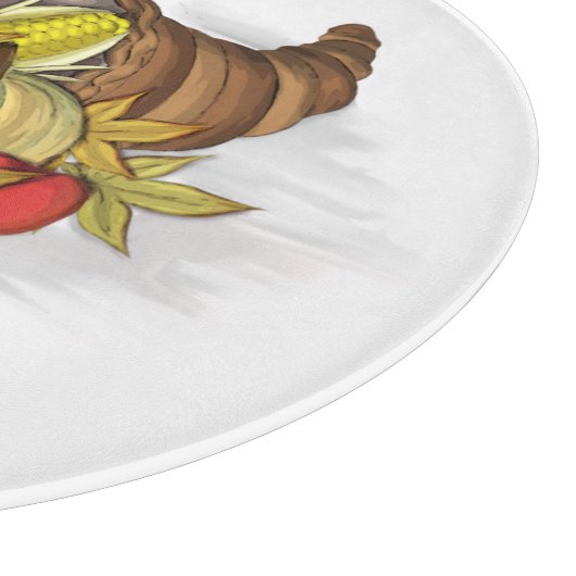 Botanische Holiday Harvest Cornucopia Wasserfarbe Schneidebrett (Ecke)
