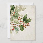 Botanische Holly-Leaf-Studie | Eleganter Saisonsta Einladung (Rückseite)