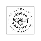 Botanische Honigbiene aus dem Bibliothekbuch Gummistempel (Prägung)