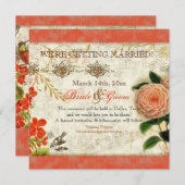 Botanische Hummingvögel Kamelien Save the Date Einladung (Vorne/Hinten)