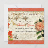 Botanische Hummingvögel Kamelien Save the Date Einladung (Vorderseite)